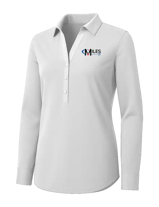Womens White City Stretch Shirt w/Miles IT Logo