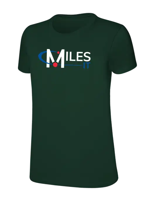 Womens Ring Spun Forest Green 4.5 oz T-Shirt w/Miles IT Logo