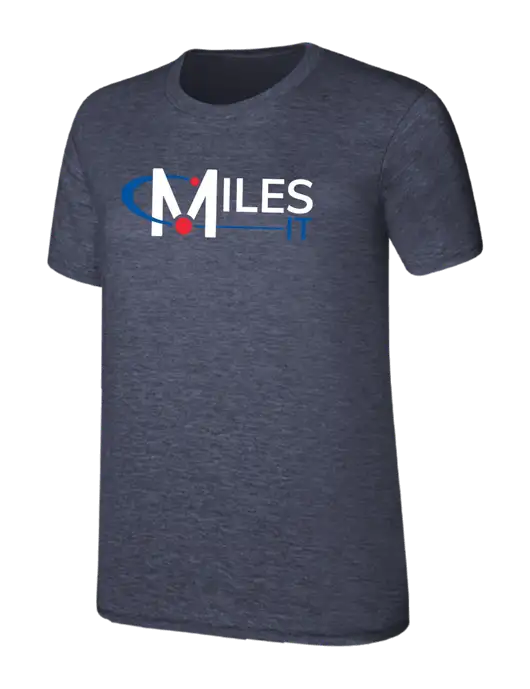 Womens Ring Spun Heather Navy 4.5 oz T-Shirt w/Miles IT Logo