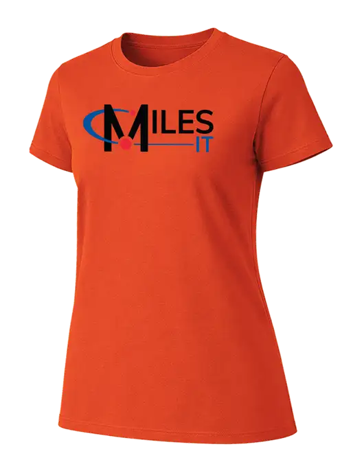 Womens Ring Spun Orange 4.5 oz T-Shirt w/Miles IT Logo