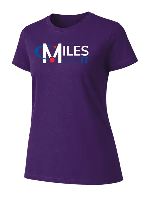 Womens Ring Spun Purple 4.5 oz T-Shirt w/Miles IT Logo