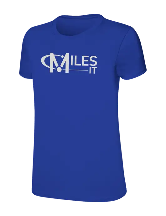 Womens Ring Spun Royal 4.5 oz T-Shirt w/Miles IT Logo