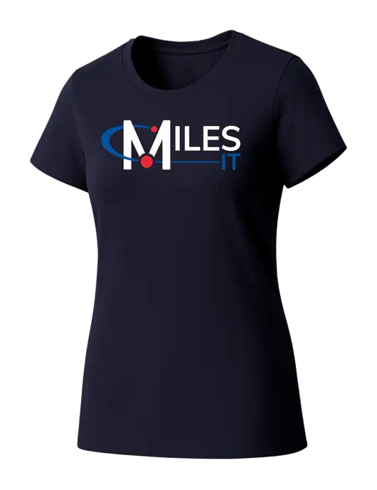 Womens Seriously Soft New Navy T-Shirt w/Miles IT Logo