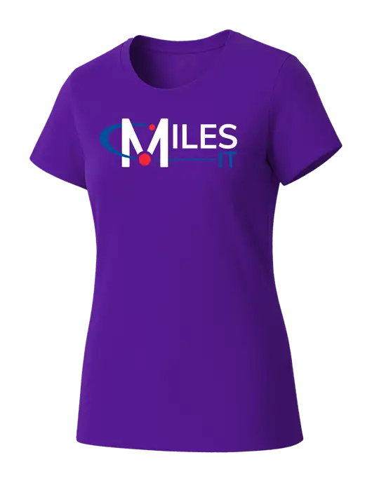 Womens Seriously Soft Purple T-Shirt w/Miles IT Logo