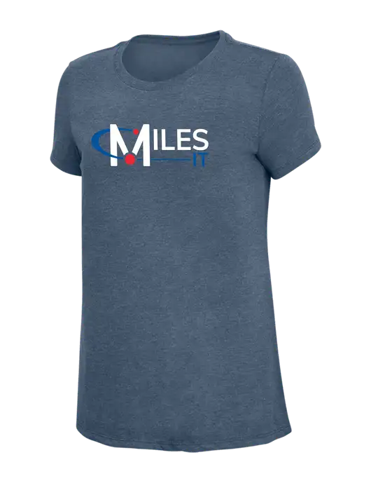 Womens Simply Soft Navy Frost 4.5oz  Poly/Combed Ring Spun Cotton T-Shirt w/Miles IT Logo