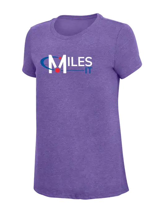 Womens Simply Soft Purple Frost 4.5oz  Poly/Combed Ring Spun Cotton T-Shirt w/Miles IT Logo