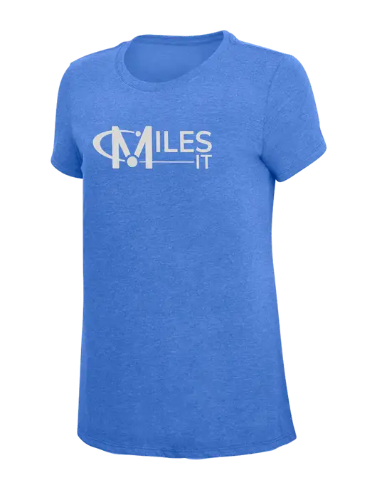 Womens Simply Soft Royal Frost 4.5oz  Poly/Combed Ring Spun Cotton T-Shirt w/Miles IT Logo