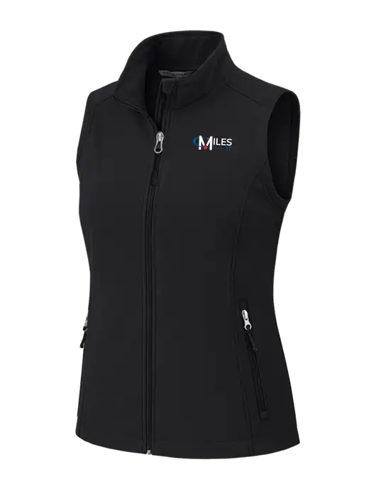 Black Womens Core Soft Shell Vest w/Miles IT Logo