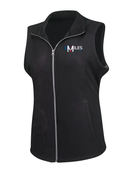 Black Womens Microfleece Vest w/Miles IT Logo