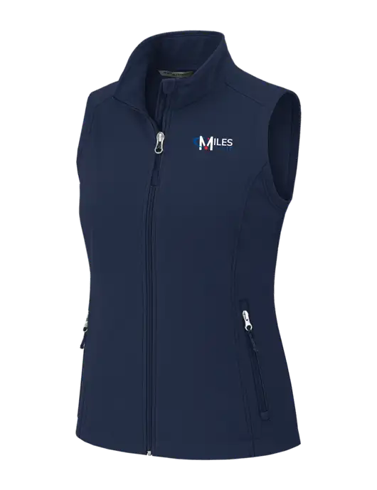 Navy Womens Core Soft Shell Vest w/Miles IT Logo