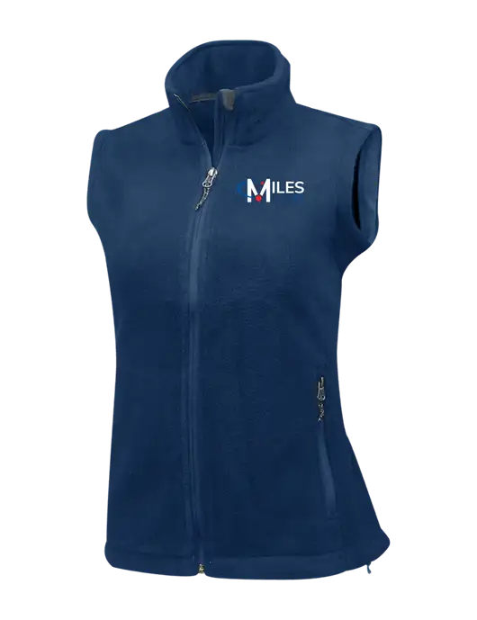 Navy Womens Fleece Vest w/Miles IT Logo