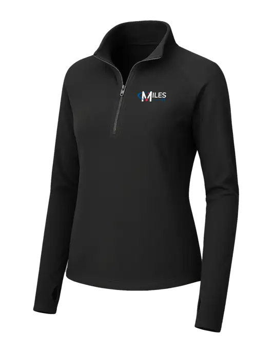 Womens Black Microfleece 1/2 Zip Pullover w/Miles IT Logo