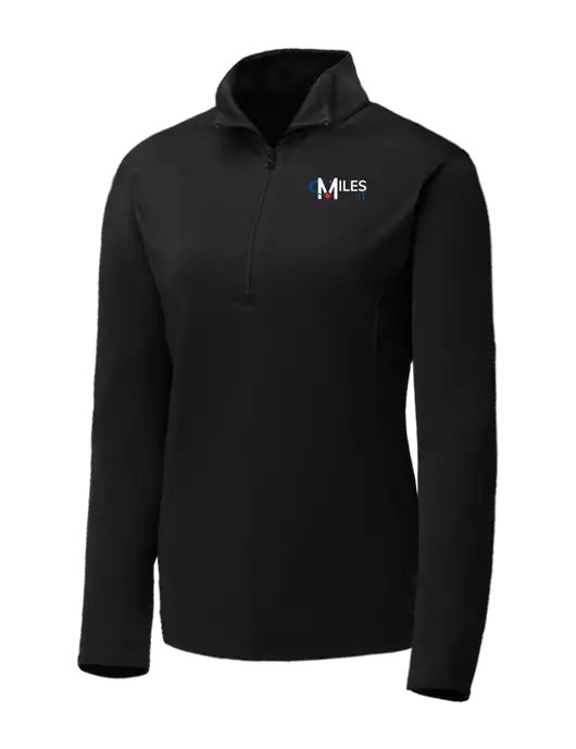 Black Womens Posicharge Competitor ¼ Zip Pullover w/Miles IT Logo