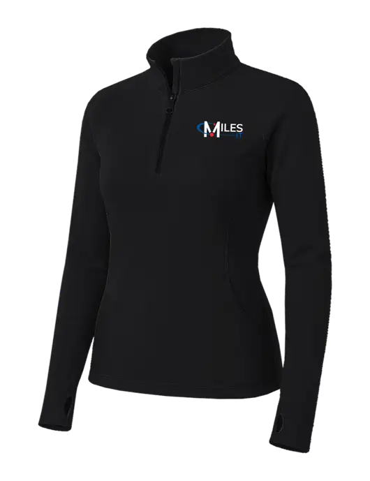 Womens Black Sport Wick Stretch 1/4 Zip Pullover w/Miles IT Logo