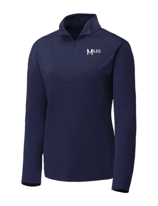 Navy Womens Posicharge Competitor ¼ Zip Pullover w/Miles IT Logo