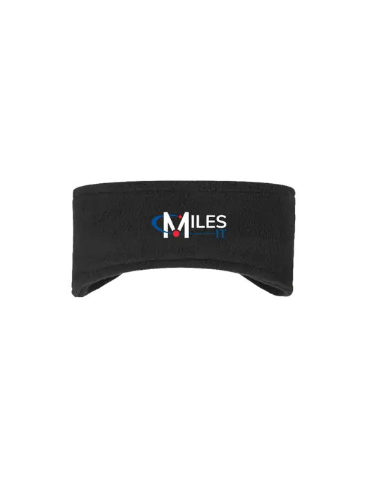Black Stretch Fleece Headband w/Miles IT Logo