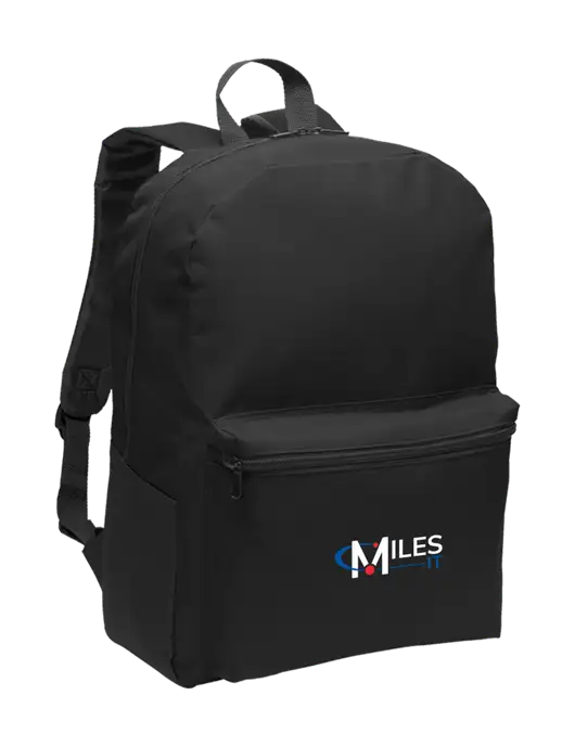 Casual Black Lightweight Laptop Backpack w/Miles IT Logo
