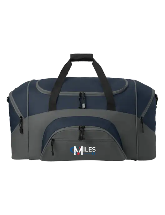 Standard Colorblock Navy/Dark Grey Sport Duffel w/Miles IT Logo