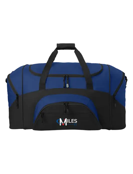 Standard Colorblock Royal/Black Sport Duffel w/Miles IT Logo