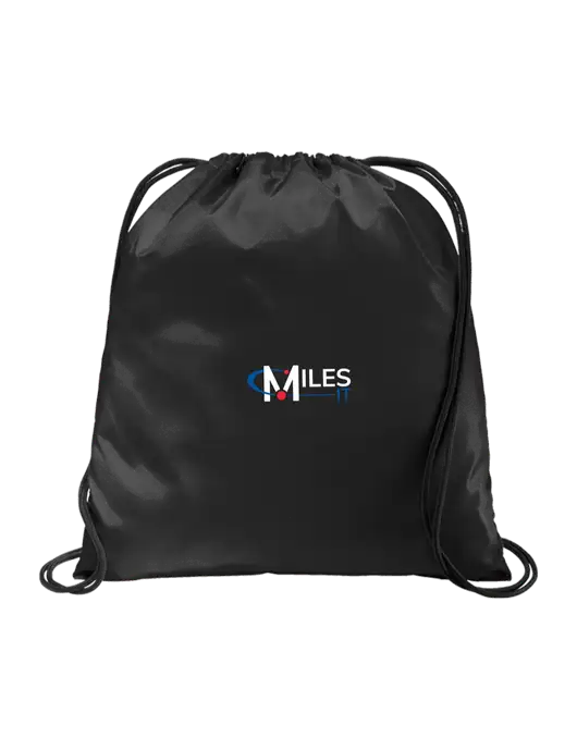 Drawstring  Black Cinch Pack w/Miles IT Logo