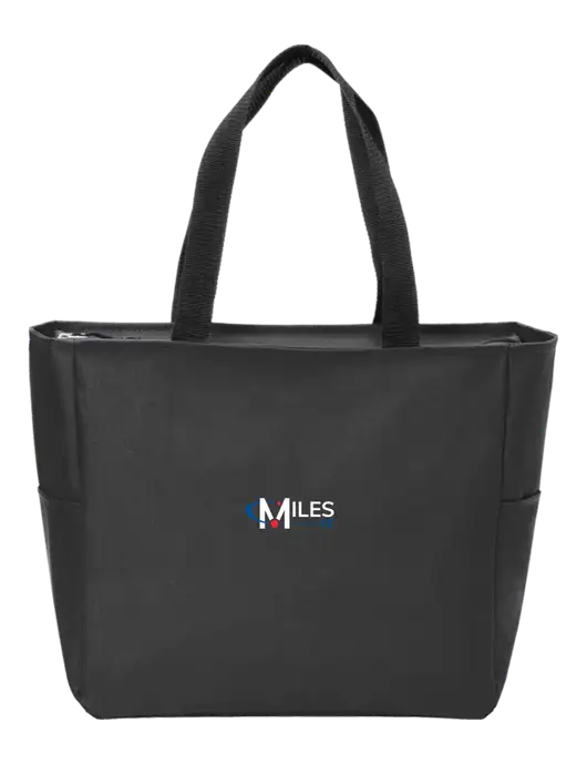 Everyday Black Zip Tote  w/Miles IT Logo