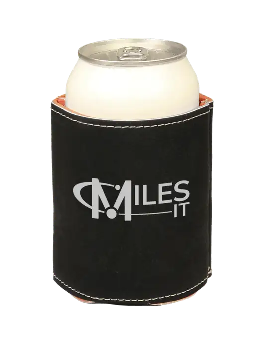 Black Leatherette Beverage Holder w/Miles IT Logo