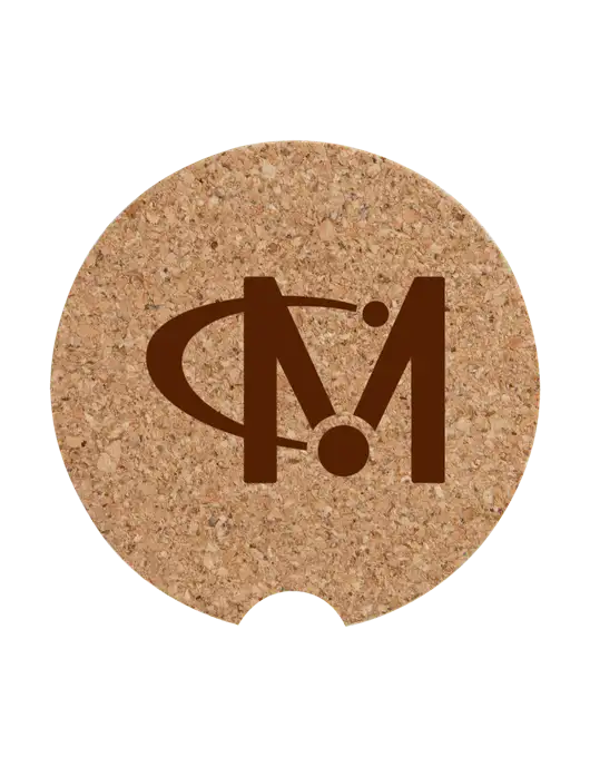 Cork Car Coaster, 2.5" w/Miles IT Icon Logo