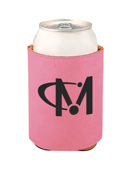 Pink Leatherette Beverage Holder w/Miles IT Icon Logo