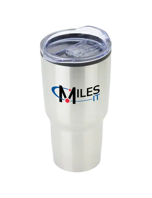 Odyssey Silver 30 oz Travel Tumbler w/Miles IT Logo