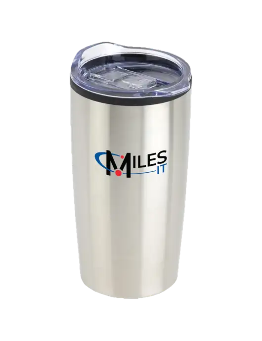 Olympus Silver 20 oz Tumbler w/Miles IT Logo