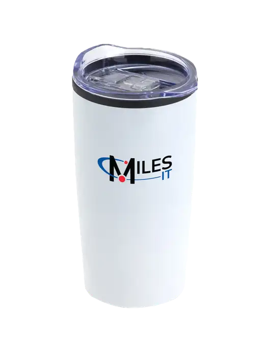 Olympus White 20 oz Tumbler w/Miles IT Logo