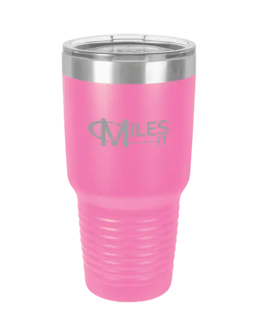Polar Camel 30 oz Powder Coated Pink Vacuum Insulated Tumbler w/Miles IT Logo