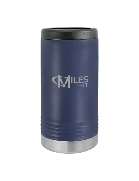 Polar Camel Powder Coated Navy Vacuum Insulated Slim Beverage Holder w/Miles IT Logo