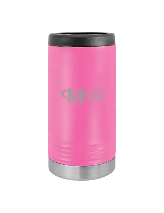 Polar Camel Powder Coated Pink Vacuum Insulated Slim Beverage Holder w/Miles IT Logo