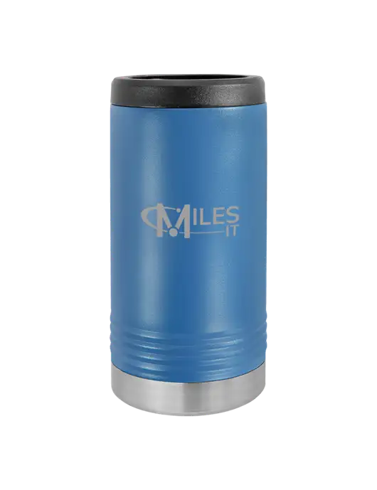 Polar Camel Powder Coated Royal Blue Vacuum Insulated Slim Beverage Holder w/Miles IT Logo