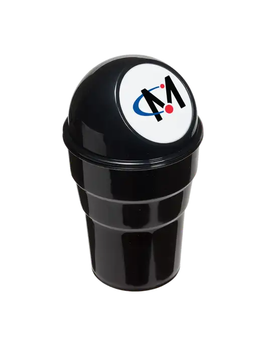 Black Car Cup Holder Trash Can w/Miles IT Icon Logo