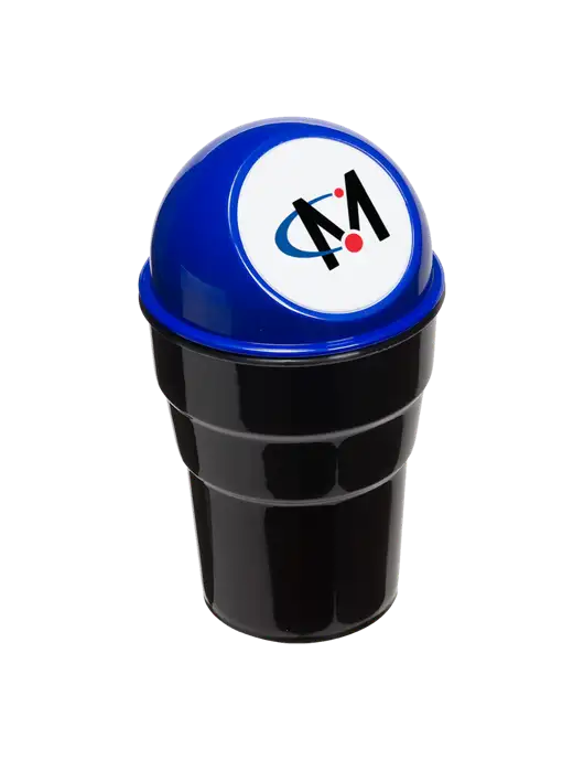 Blue Car Cup Holder Trash Can w/Miles IT Icon Logo