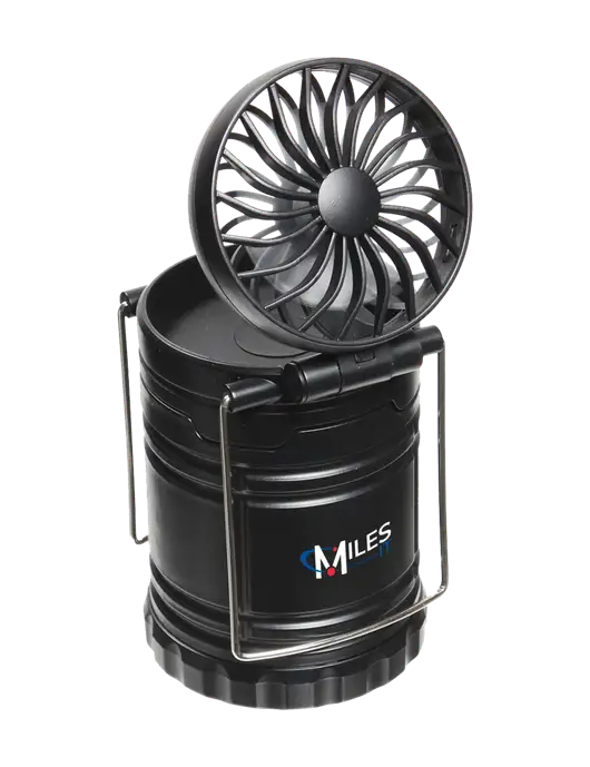Black Retro Lantern with Fan w/Miles IT Logo