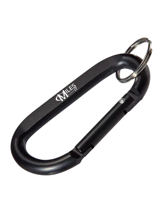 Black Carabiner & Key Ring w/Miles IT Logo