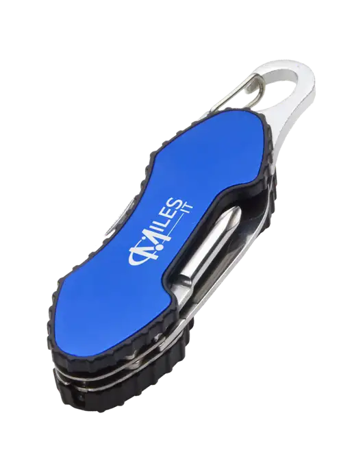 Blue 6 in 1 Tool with Carabiner w/Miles IT Logo