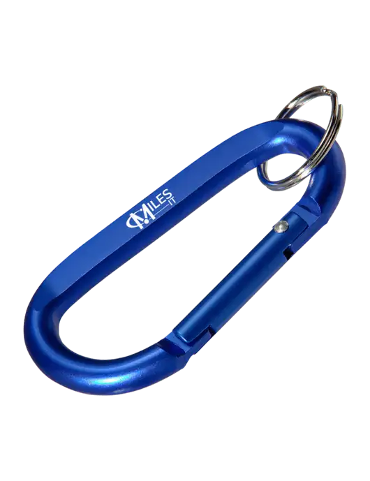 Blue Carabiner & Key Ring w/Miles IT Logo