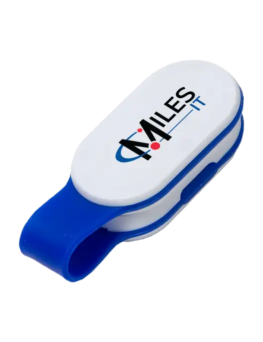 Magna Clip Blue Personal Safety Light w/Miles IT Logo