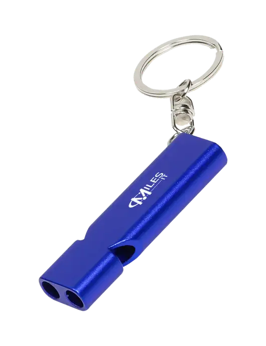 Quick Alert Blue Safety Whistle w/Miles IT Logo