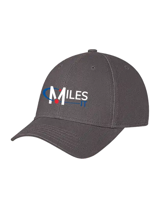Medium Dark Grey Structured Soft Snap Closure Hook & Loop Cap w/Miles IT Logo