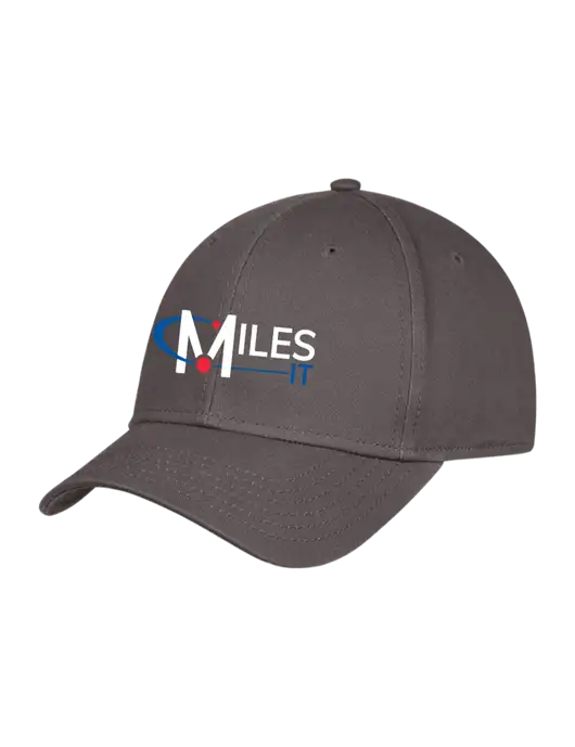 Charcoal Structured Cap Hook & Loop w/Miles IT Logo
