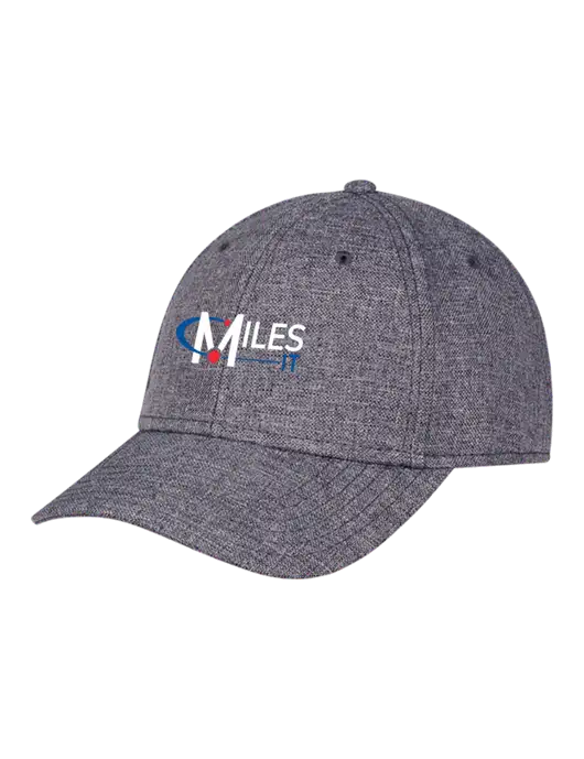 Heather Charcoal Structured Linen Look Cap Hook & Loop w/Miles IT Logo