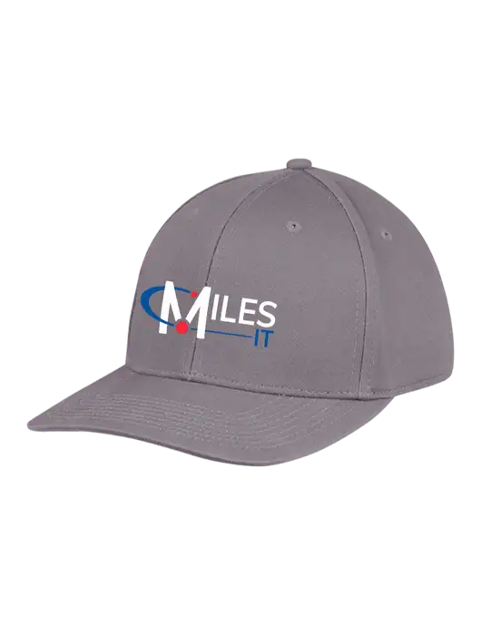 Premium Modern Structured Twill Charcoal Snapback Cap w/Miles IT Logo