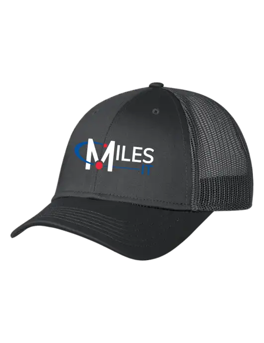 Charcoal Mesh Trucker Cap Snap Back w/Miles IT Logo