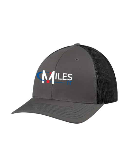 Richardson Adjustable Snapback Original 112 Trucker Cap Dark Grey w/Black Mesh w/Miles IT Logo