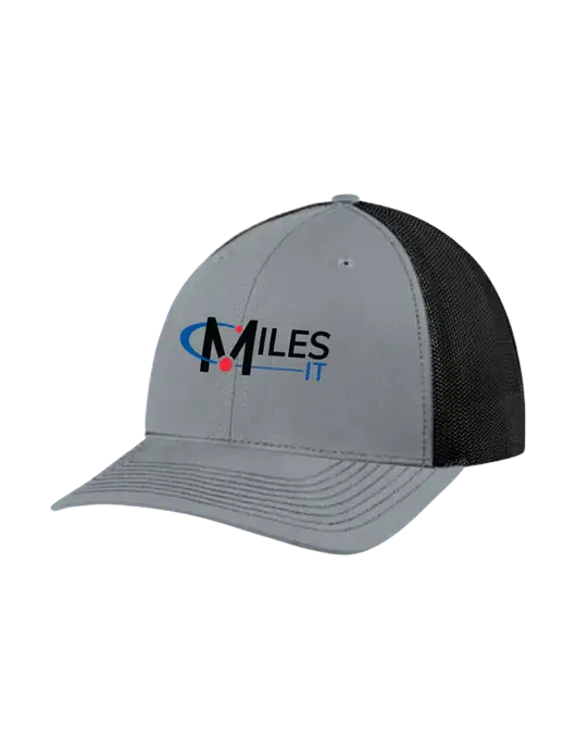 Richardson Adjustable Snapback Original 112 Trucker Cap Heather Grey w/Black Mesh w/Miles IT Logo